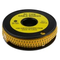 TE Connectivity RS PRO EC Slide-On Cable Marker, Black, Pre-printed "6", Yellow PVC, Fits 3-4.2 mm Cable 812-0821