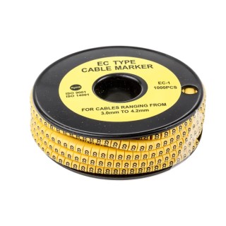 TE Connectivity EC Slide-On Cable Marker, Black Legend "8", Yellow Marker for 3-4.2 mm Cable, PVC Material, 4 mm 812-0828