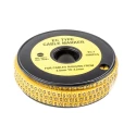 RS PRO EC Slide-On Cable Marker, Black, Pre-printed G, Yellow PVC, 3 mm to 4.2 mm Cable Diameter, 85°C Max 812-0852