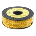 RS PRO EC Slide-On Cable Marker Black Pre-printed "1" Yellow PVC, 5mm Length, 3.6 to 7.4mm Cable Diameter 812-0935
