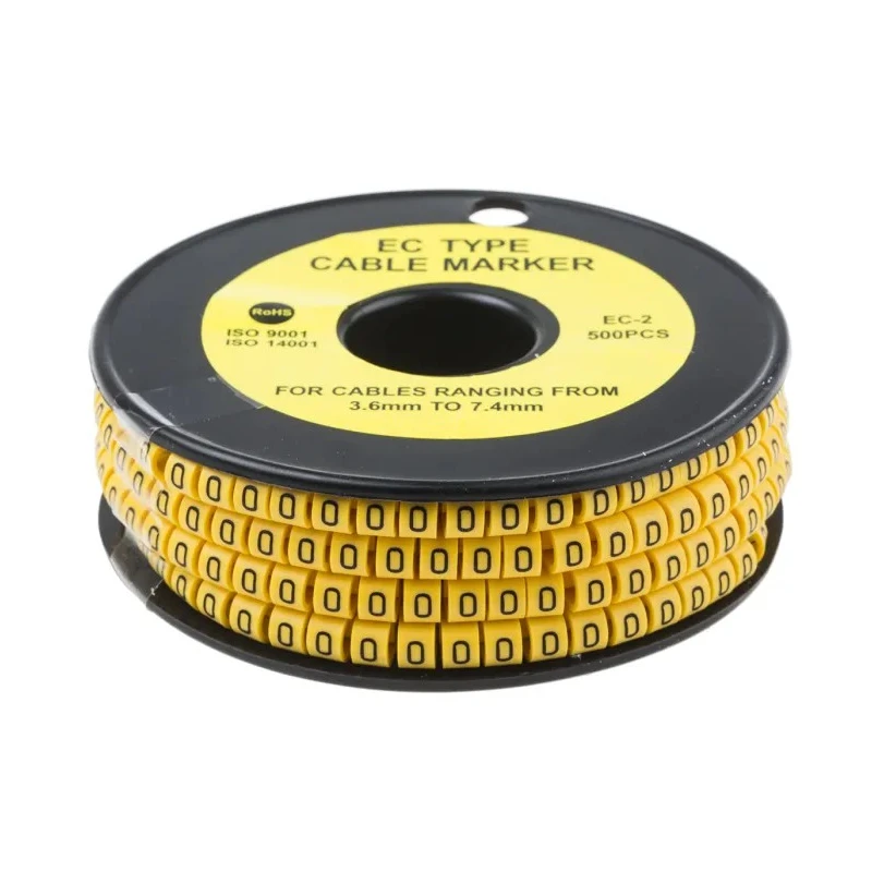 RS PRO EC Slide-On Cable Marker Black Pre-printed 0 for 3.6 mm to 7.4 mm Cable Diameter 5 mm Length 812-0931