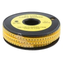 TE Connectivity EC Slide-On Cable Marker, Black Legend, Yellow PVC, 3 - 4.2 mm Cable Diameter, 4 mm Length, Model 812-0938