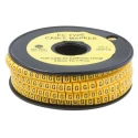 RS Pro EC Slide-On Cable Marker, Black Legend "G", Yellow PVC, 3.6-7.4 mm Cable Diameter, 5 mm Length, RoHS 812-0985
