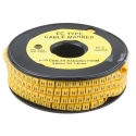 RS Pro EC Slide-On Cable Marker, Black Legend "H", Yellow Marker, 7.4 mm Maximum Cable Diameter, 3.6 mm Minimum 812-0994
