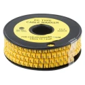RS PRO EC Slide-On Cable Marker Black Pre-printed "L" for 3.6 to 7.4 mm Cable Yellow PVC 85°C 812-1007