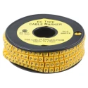 RS Pro EC Slide-On Cable Marker Black Pre-Printed "P" Yellow PVC 7.4 mm Max Cable Diameter 3.6 mm Min Cable Diameter 812-1017