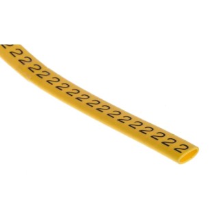 RS PRO Slide-On Cable Marker Black Pre-printed Legend "2" for 3.5 to 7 mm Cable 5 mm Length 812-1073