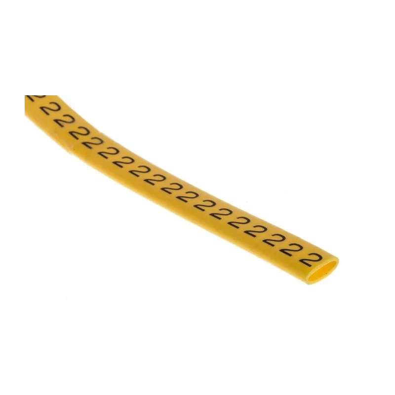 RS PRO Slide-On Cable Marker Black Pre-printed Legend "2" for 3.5 to 7 mm Cable 5 mm Length 812-1073