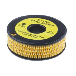 RS PRO EC Slide-On Cable Marker Black Pre-printed Earth Symbol Yellow Marker PVC 3.6-7.4mm Cable 812-1063