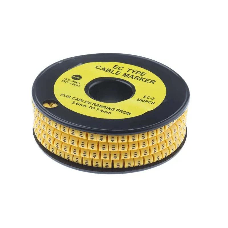 RS PRO EC Slide-On Cable Marker Black Pre-printed Earth Symbol Yellow Marker PVC 3.6-7.4mm Cable 812-1063