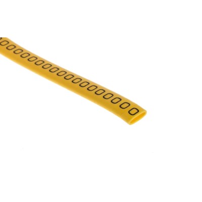 RS PRO Slide-On Cable Marker Black Pre-printed 0 for 3.5mm to 7mm Cable 5mm Length 812-1076