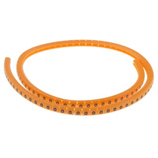 RS PRO Snap-On Cable Marker Black Pre-Printed "0" for 3 to 3.4 mm Cable Orange MB-1 812-1247