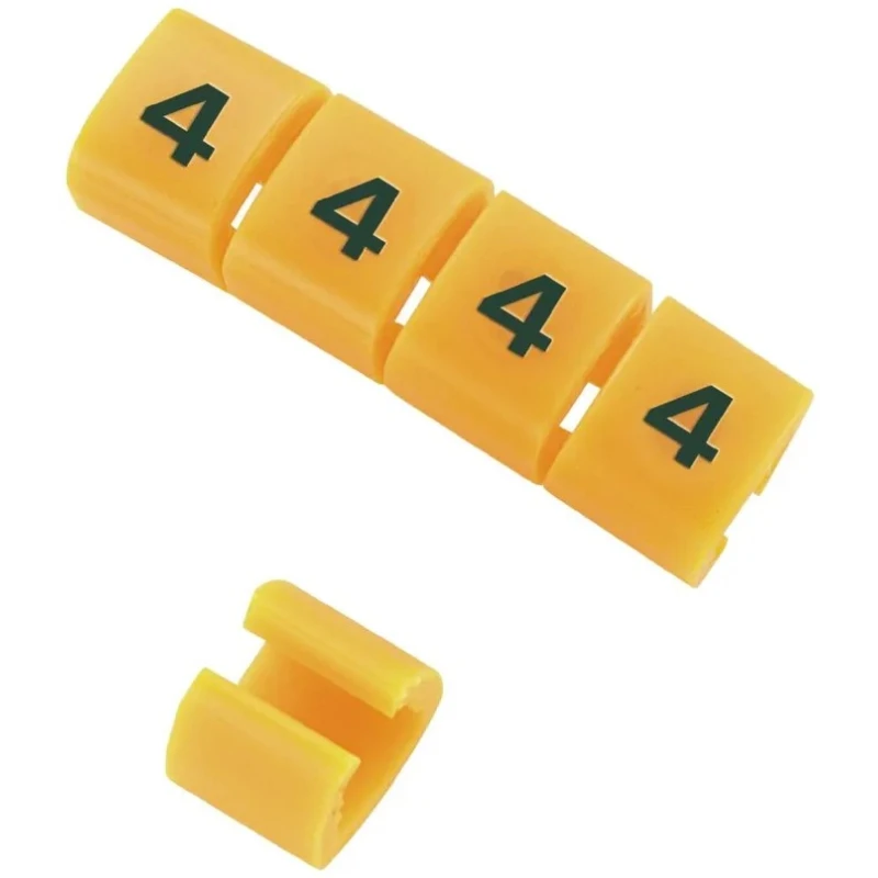 RS PRO Snap-On Cable Marker, Black, Pre-Printed "R", 3.4 mm Maximum Cable Diameter, Orange Marker Colour, Polyamide 812-1332