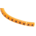 RS PRO Snap-On Cable Marker, Black Legend "8", Orange Polyamide 6, 3mm-3.4mm Cable Diameter, Pre-Printed, Model 812-1271