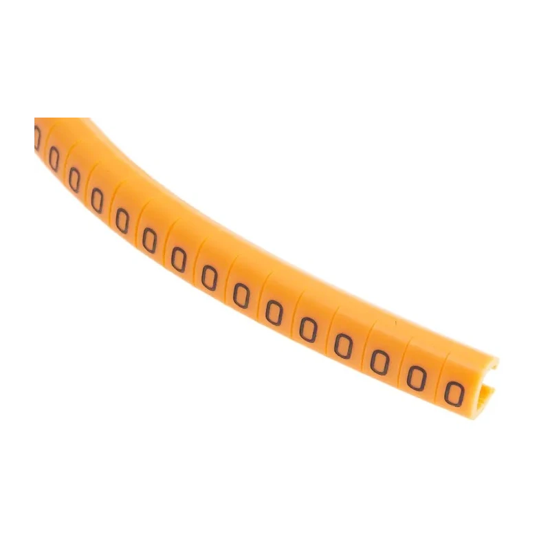 RS PRO Snap-On Cable Marker, Black, Pre-Printed "0", Snap-On Fixing, 5 mm Max Cable Diameter, 4 mm Min Cable 812-1391