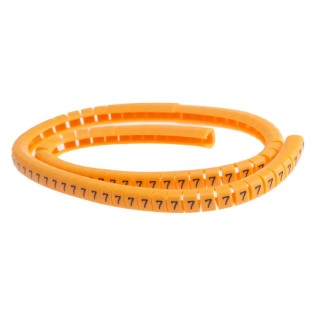 RS PRO Snap-On Pre-Printed Cable Marker Black "5" Orange Polyamide 6 for 4-5 mm Diameter Cables 812-1405