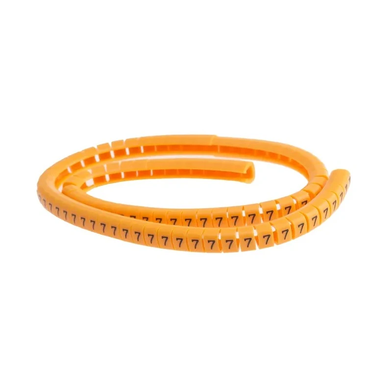 RS PRO Snap-On Pre-Printed Cable Marker Black "5" Orange Polyamide 6 for 4-5 mm Diameter Cables 812-1405