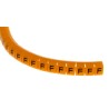 RS PRO Snap-On Cable Marker, Orange, Black, Pre-Printed "F", Fits 4-5 mm Cable Diameter 812-1442