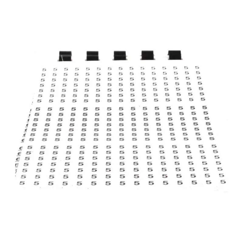 RS PRO Adhesive Cable Marker White Black Legend 0 to 9 33mm x 5.6mm 812-1528