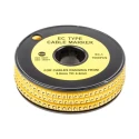 RS PRO EC Slide-On Cable Marker Yellow, Black Legend "C", 3 mm to 4.2 mm Cable Diameter, Polyvinyl Chloride 812-0843