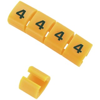 RS PRO Snap-On Pre-Printed Cable Marker, Orange Polyamide 6, 3-3.4 mm Cable Diameter, Black Legend 812-1385