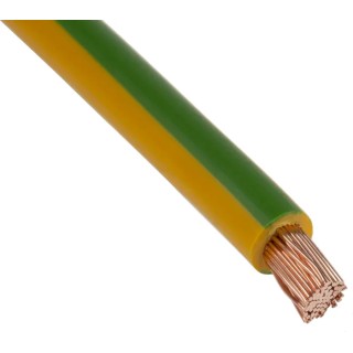 RS PRO H07V-K Series Green Yellow 10 mm² Hook Up Wire 100 m Polyvinyl Chloride 4520005