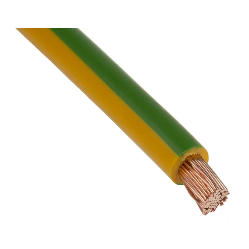 RS PRO H07V-K Series Green Yellow 10 mm² Hook Up Wire 100 m Polyvinyl Chloride 4520005