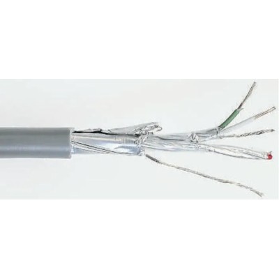 RS PRO Data Cable 2 Pairs 4 Cores 0.34 mm² 100 m Grey Sheath Polyvinyl Chloride 812-4747