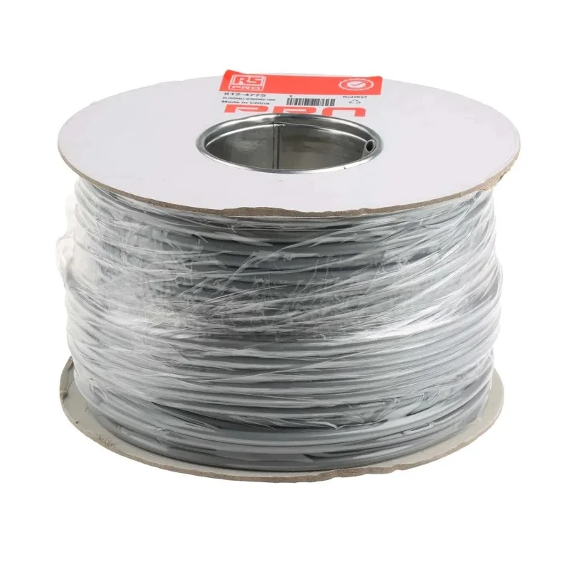 RS PRO Data Cable 5 Cores 0.22 mm² 100 m Grey Polyvinyl Chloride Sheath 300V 812-4775