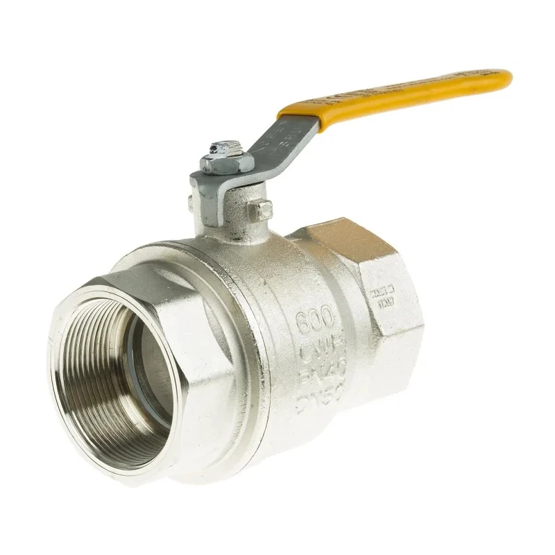 RS PRO Nickel Plated Brass Threaded Ball Valve 2 in BSPT, 40 bar, 30 bar 812-5283
