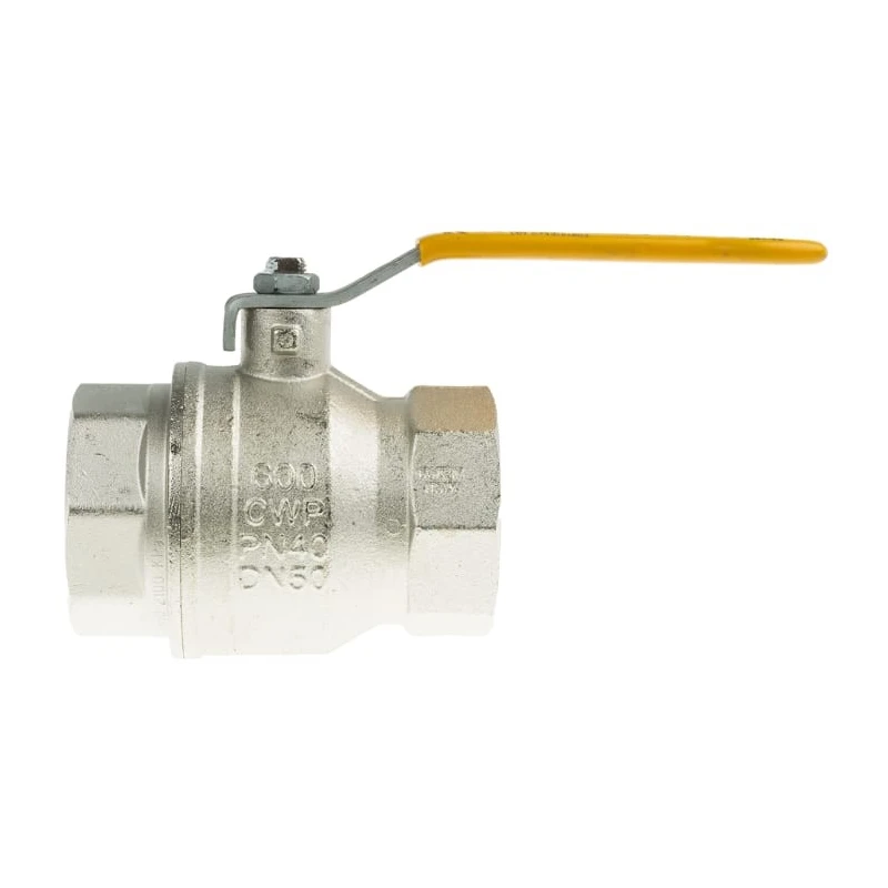 RS PRO Nickel Plated Brass Threaded Ball Valve 2 in BSPT, 40 bar, 30 bar 812-5283