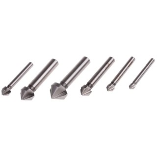RS PRO HSS Countersink Drill Bit Set 20.5 mm Head Diameter, 3-Flute Design, 90° Angle, 6 Pieces G2361