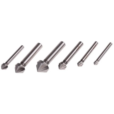RS PRO HSS Countersink Drill Bit Set 20.5 mm Head Diameter, 3-Flute Design, 90° Angle, 6 Pieces G2361