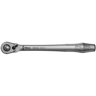 Wera Zyklop 3/8 in Ratchet with Ratchet Handle, Chrome Molybdenum Steel, Chrome Finish, 222mm Overall 05004034001