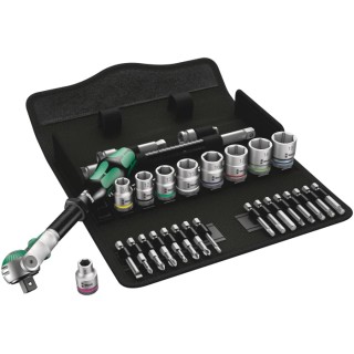Wera 29-Piece 3/8 in Zyklop Socket Set Chrome Molybdenum Steel Square Drive 05004046001