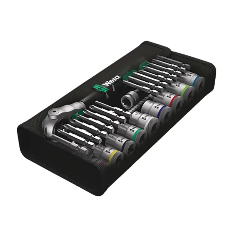 Wera 29-Piece 3/8 in Zyklop Socket Set Chrome Molybdenum Steel Square Drive 05004046001