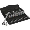 Wera 28-Piece 1/4 Inch Zyklop Socket Set Chrome Molybdenum Steel Square Drive 5 to 13 mm 05004017001