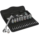 Wera 28-Piece 1/4 in Zyklop Socket Set Chrome Molybdenum Steel Chrome Finish 05004020001