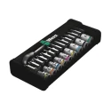 Wera 28-Piece 1/4 Inch Zyklop Socket Set Chrome Molybdenum Steel Square Drive 5 to 13 mm 05004017001
