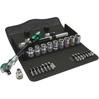 Wera 28-Piece 1/2 in Zyklop Socket Set Chrome Molybdenum Steel Chrome Finish 05004076001