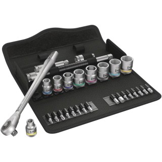 Wera 29-Piece 3/8 in Zyklop Socket Set Chrome Molybdenum Steel Drive Square 05004050001