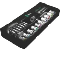 Wera 28-Piece 1/2 in Zyklop Socket Set Chrome Molybdenum Steel Chrome Finish 05004076001