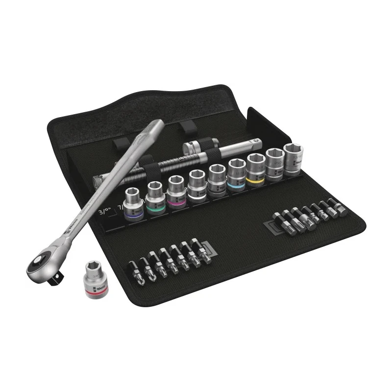 Wera 28-Piece 1/2 in Zyklop Socket Set Chrome Molybdenum Steel Drive Size 1/2 in 05024173001