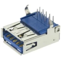 Molex Right Angle Through Hole Female USB Type A USB 3.0 Connector 1 Port 30V 1.8A 48405-0003