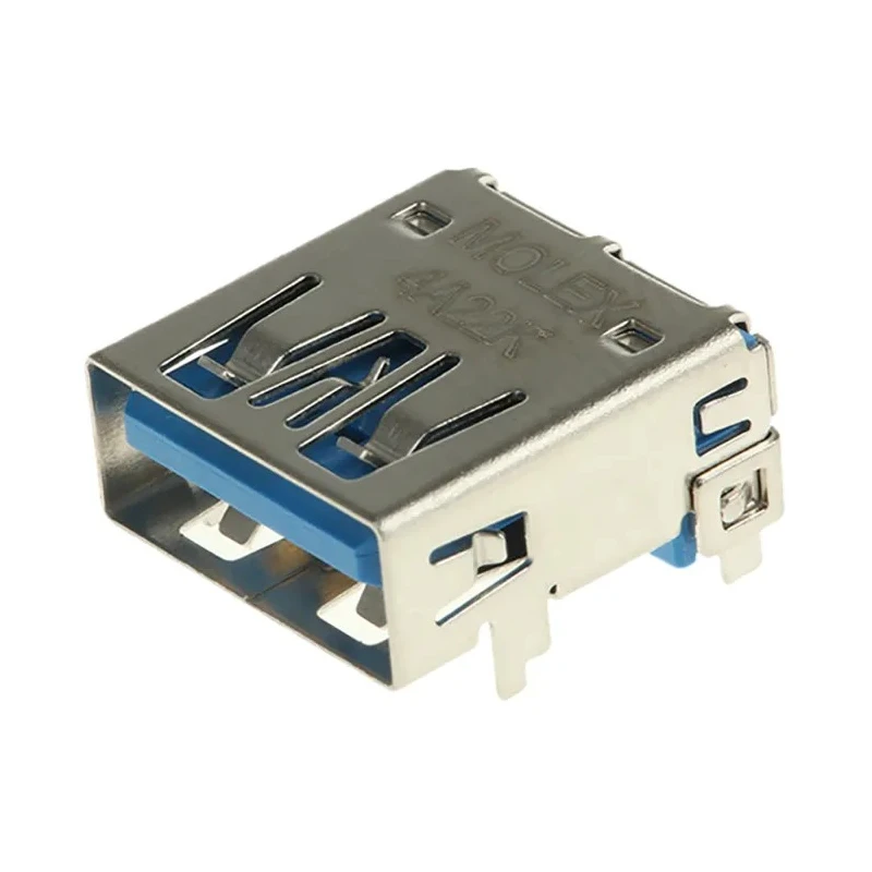Molex Right Angle Through Hole Female 1 Port USB Type A USB Connector USB 3.0 48393-0003