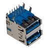 Molex Right Angle Through Hole Female 2 Port USB Type A USB 3.0 Connector 48406-0003