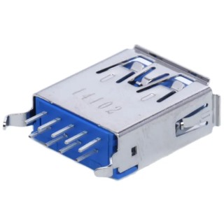 Molex Vertical Through Hole Female 1 Port USB Type A USB Connector USB 3.0 48408-0003