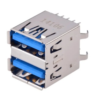 Molex Straight Through Hole Female 2 Port Type USB Type A USB 3.0 Connector 48409-0003