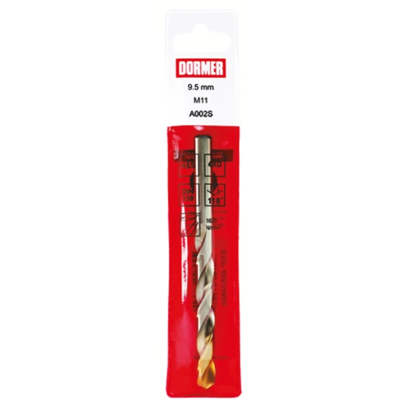 Dormer High Speed Steel Titanium Nitride Coated Jobber Drill Bit 151mm Overall Length, 12.5mm Shank A002S12.5