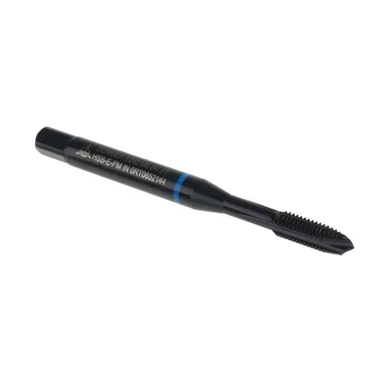 Dormer Machine Threading Tap M5 Thread Metric Standard Spiral Point Right Hand, High Speed Steel-E-PM 70mm Overall E240M5